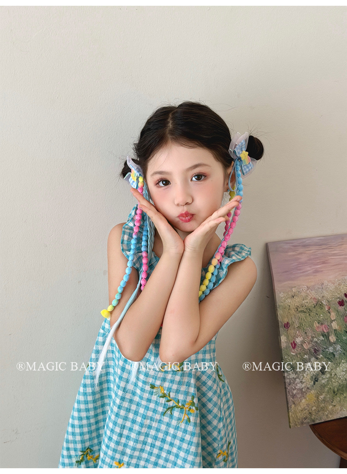 Cute Fuzzy Ball Rubber Band Hair Accessories For Girls, 2 PCS Package, Made Of Soft Cloth In Colour