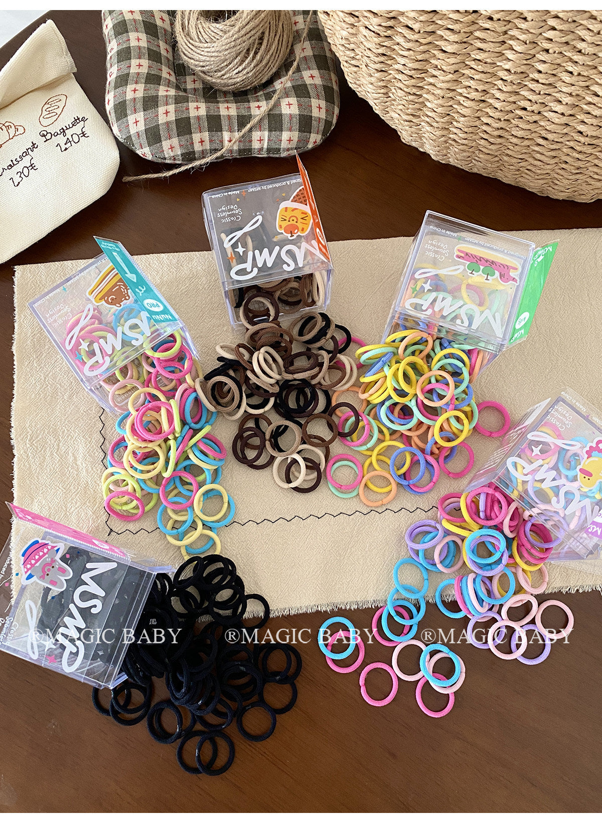 Simple Style Rubber Band Hair Accessory For Girls In Colour, Made Of Cloth, Perfect For Summer