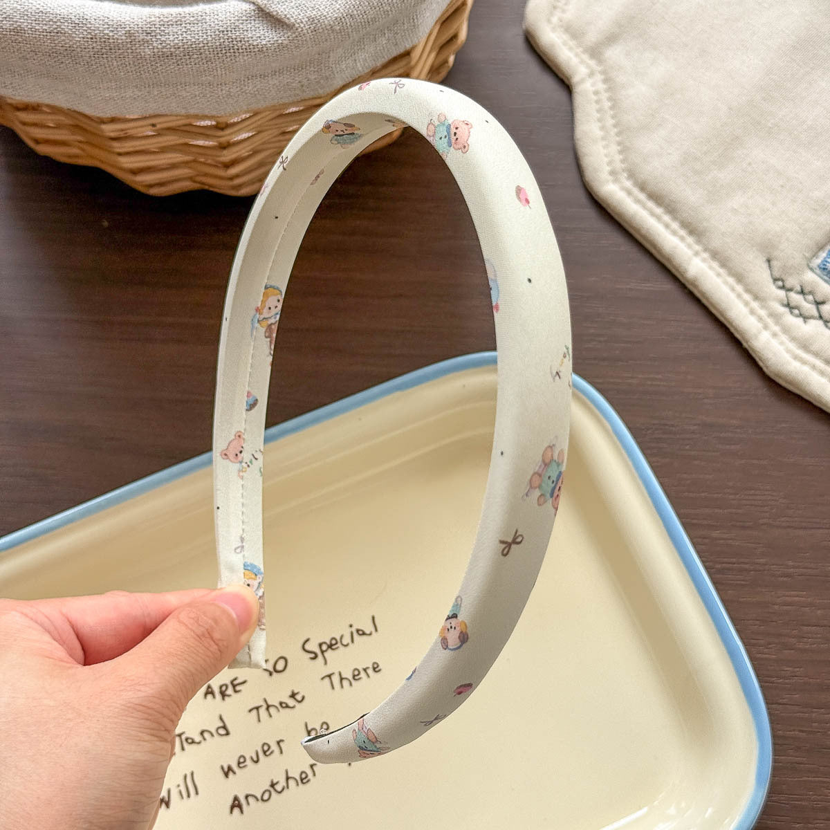 Sweet Rabbit Spa Headband For Kids In Yellow, Made Of Soft Cloth, Perfect For Summer