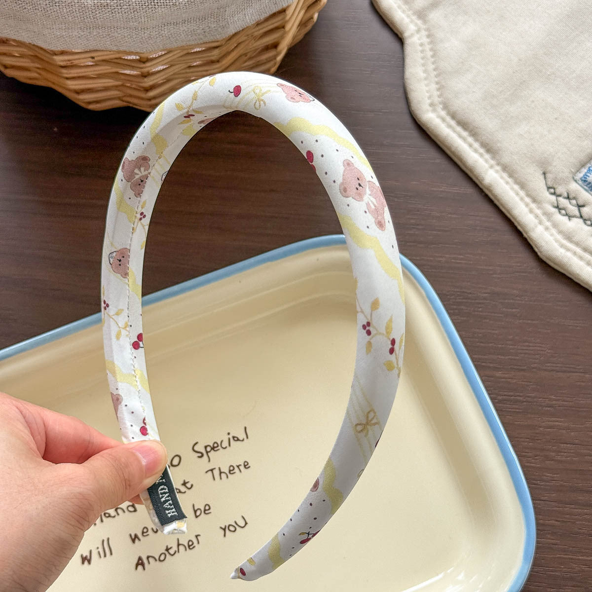 Sweet Rabbit Spa Headband For Kids In Yellow, Made Of Soft Cloth, Perfect For Summer