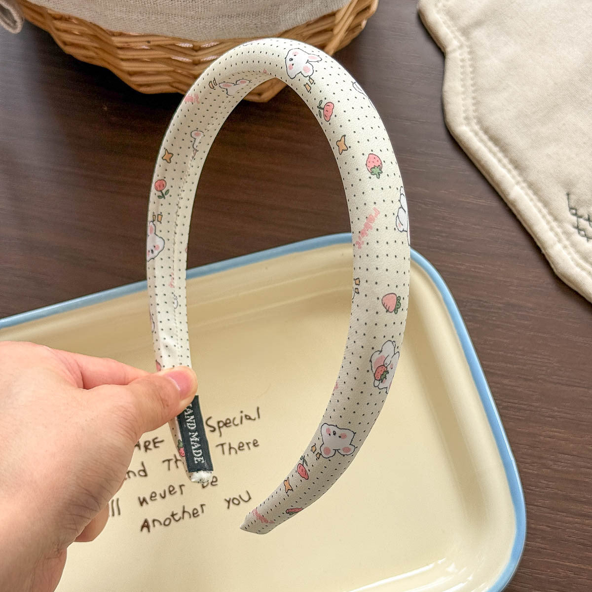 Sweet Rabbit Spa Headband For Kids In Yellow, Made Of Soft Cloth, Perfect For Summer