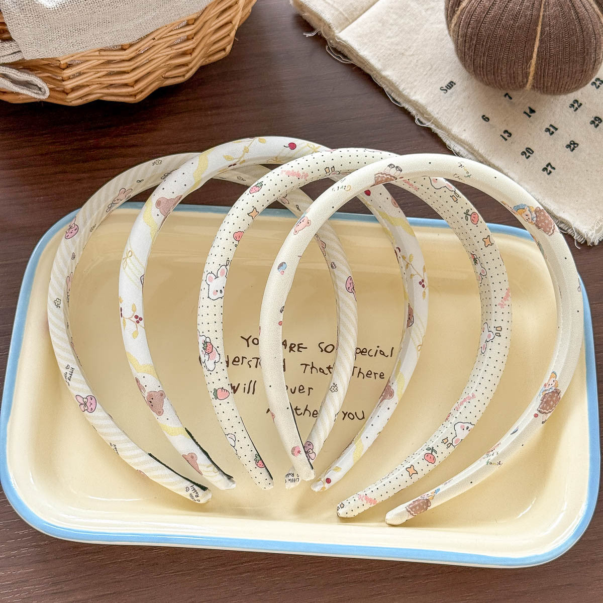 Sweet Rabbit Spa Headband For Kids In Yellow, Made Of Soft Cloth, Perfect For Summer