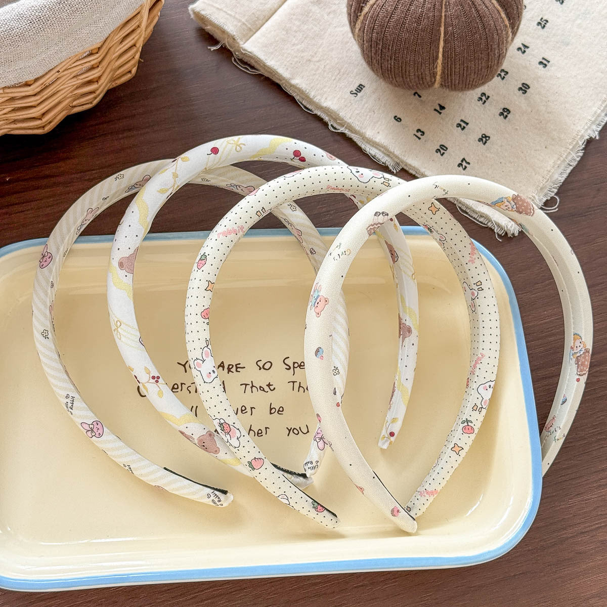 Sweet Rabbit Spa Headband For Kids In Yellow, Made Of Soft Cloth, Perfect For Summer