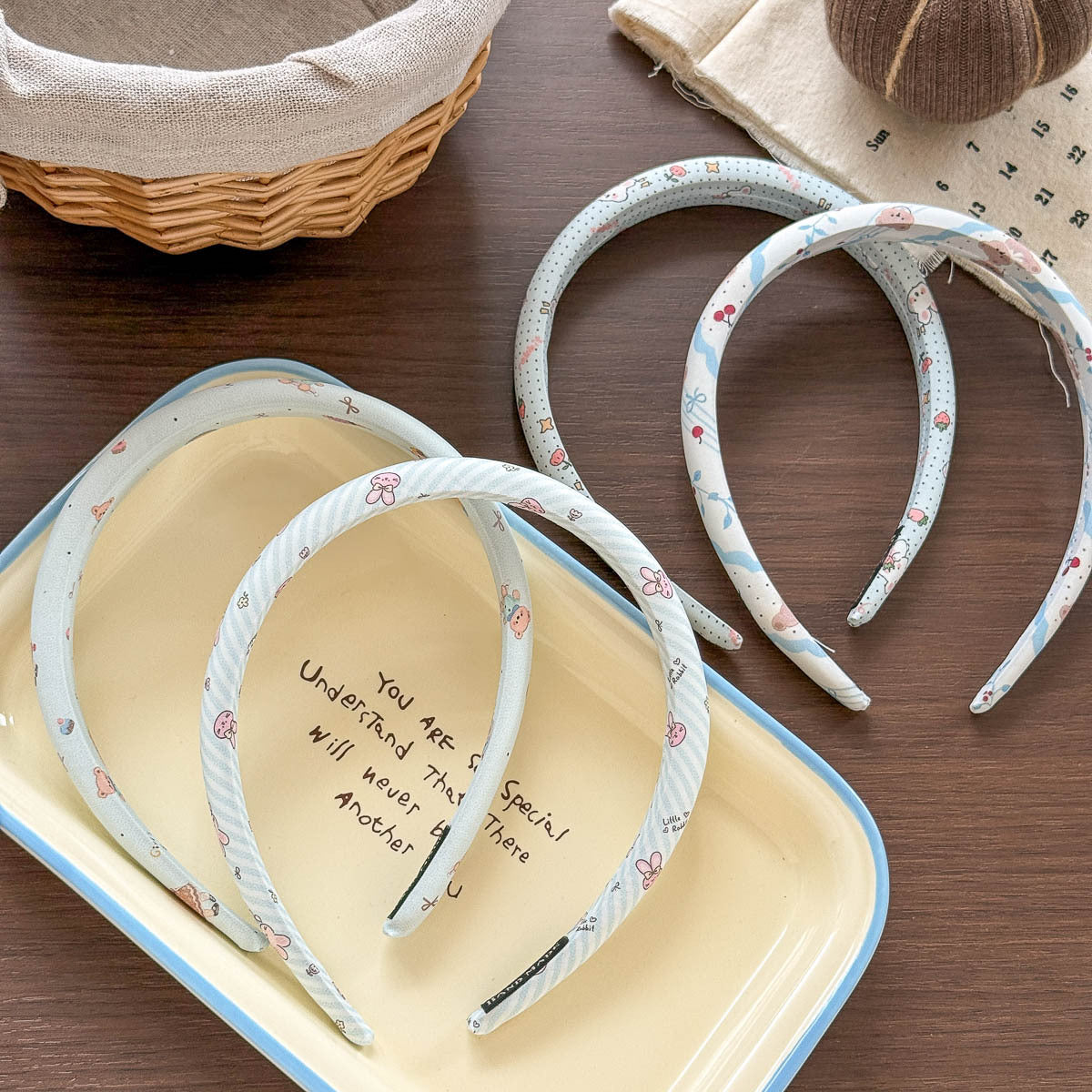 Cute Rabbit Hair Band For Girls In Blue, Made Of Soft Cloth, Perfect For Summer Wear