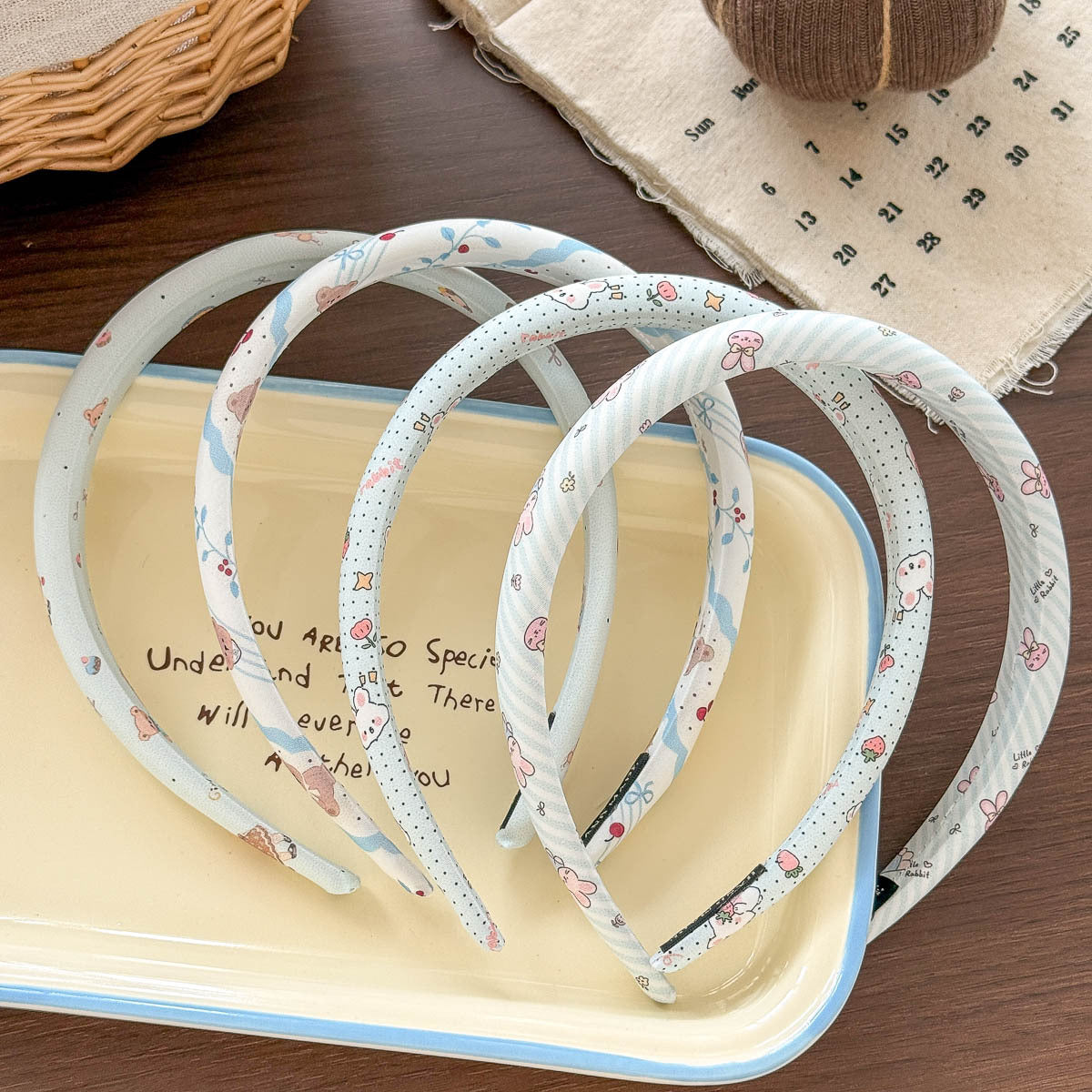 Cute Rabbit Hair Band For Girls In Blue, Made Of Soft Cloth, Perfect For Summer Wear