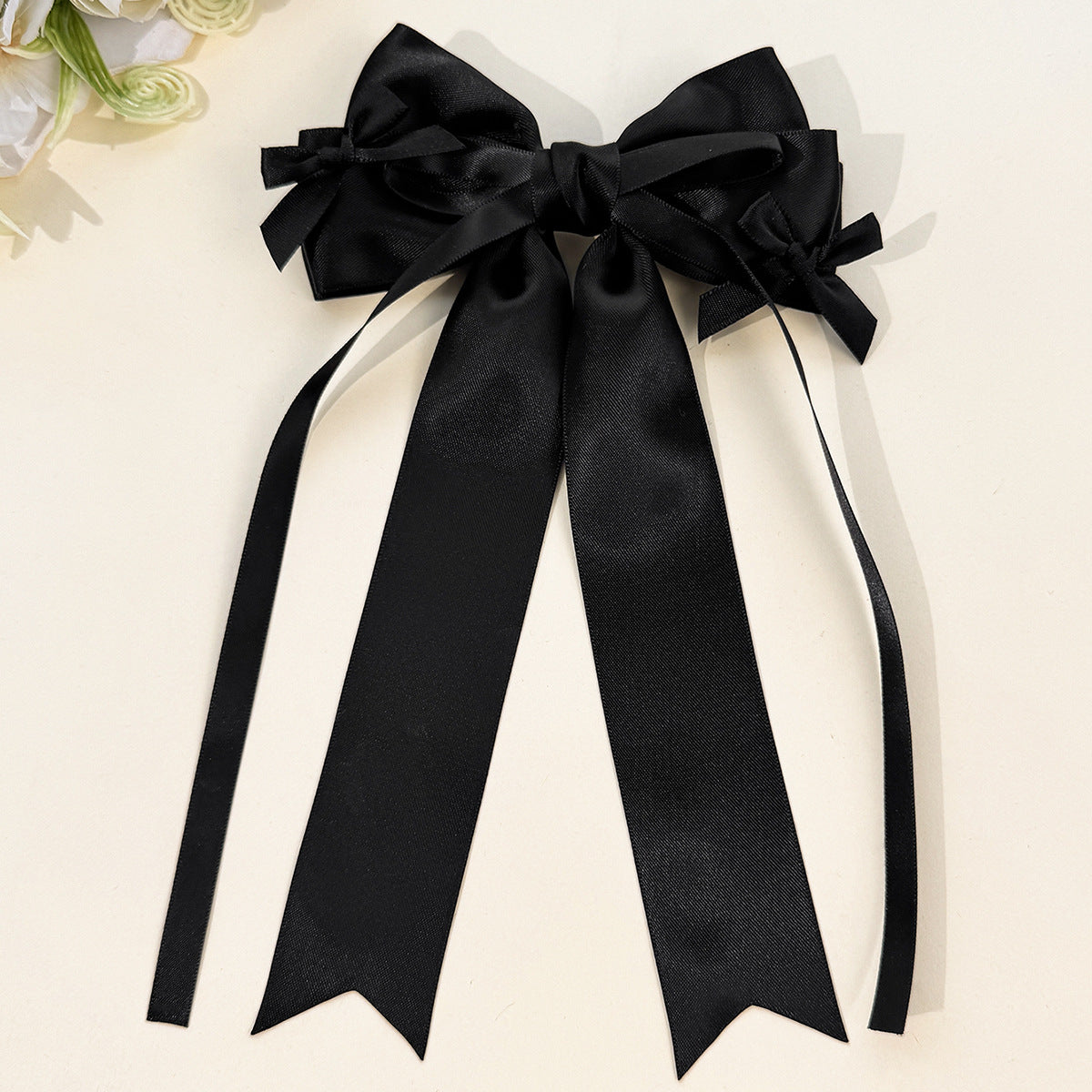 French Style Bow Tie Hair Bow Hairpin For Women In Dyed Black, Perfect For Spring & Summer