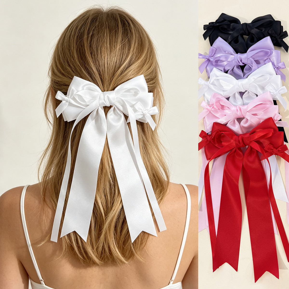French Style Bow Tie Hair Bow Hairpin For Women In Dyed Black, Perfect For Spring & Summer