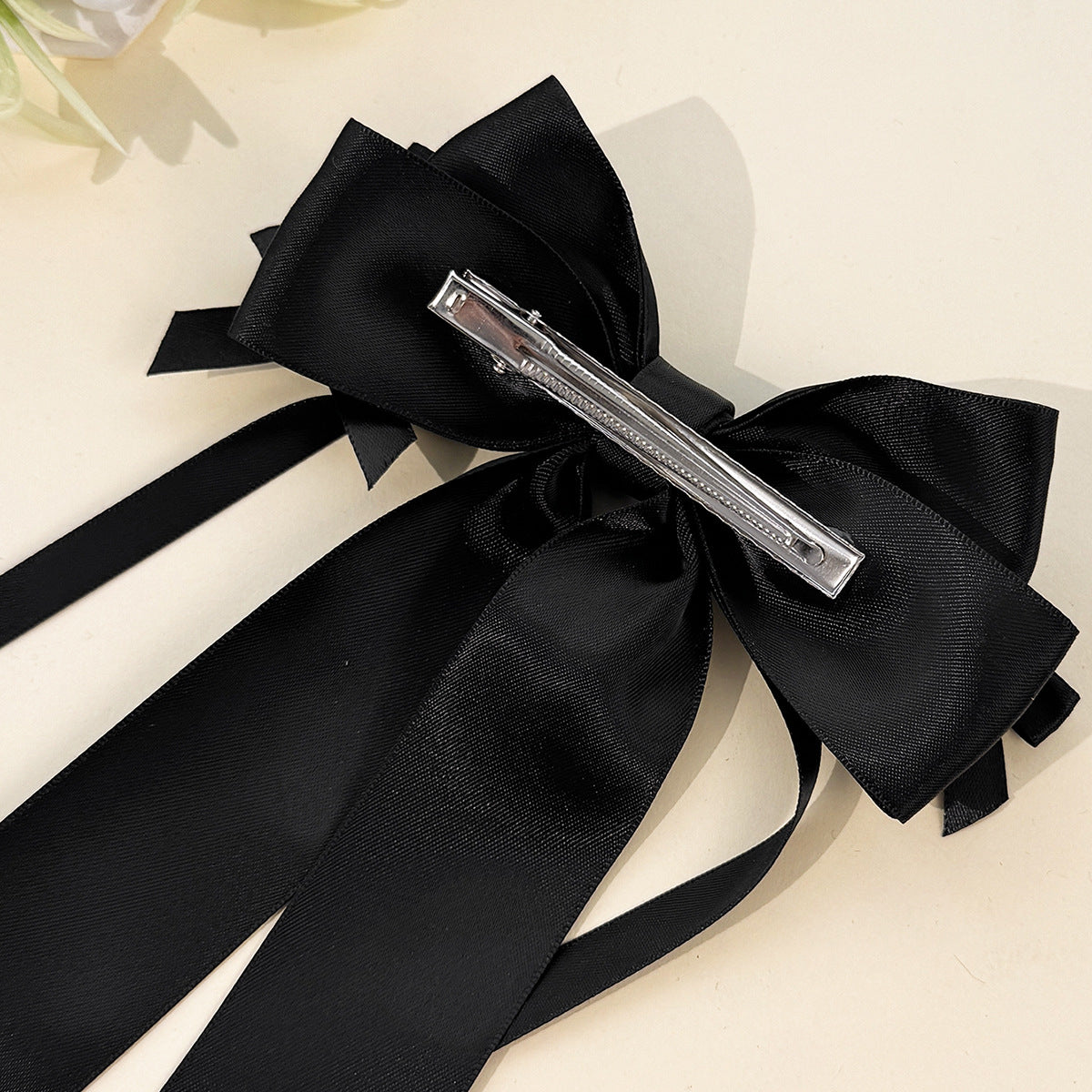 French Style Bow Tie Hair Bow Hairpin For Women In Dyed Black, Perfect For Spring & Summer