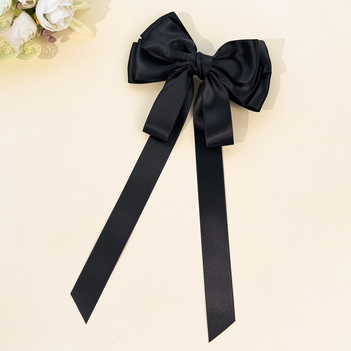 French Style Bow Tie Hairpin For Women In Dyed Black, Perfect Hair Accessory For Summer