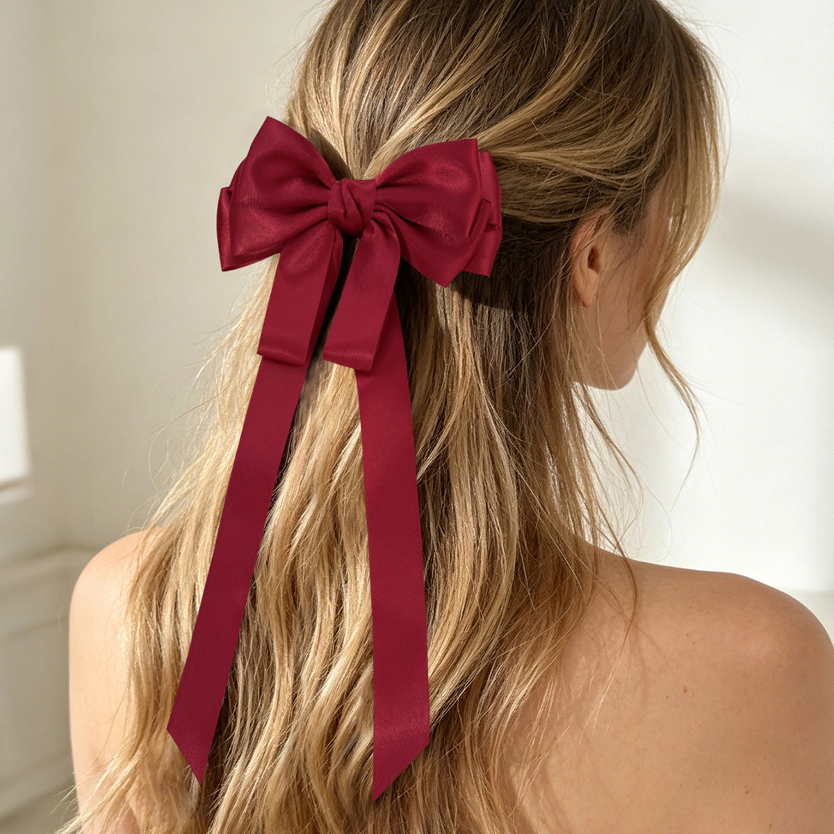 French Style Bow Tie Hairpin For Women In Dyed Black, Perfect Hair Accessory For Summer
