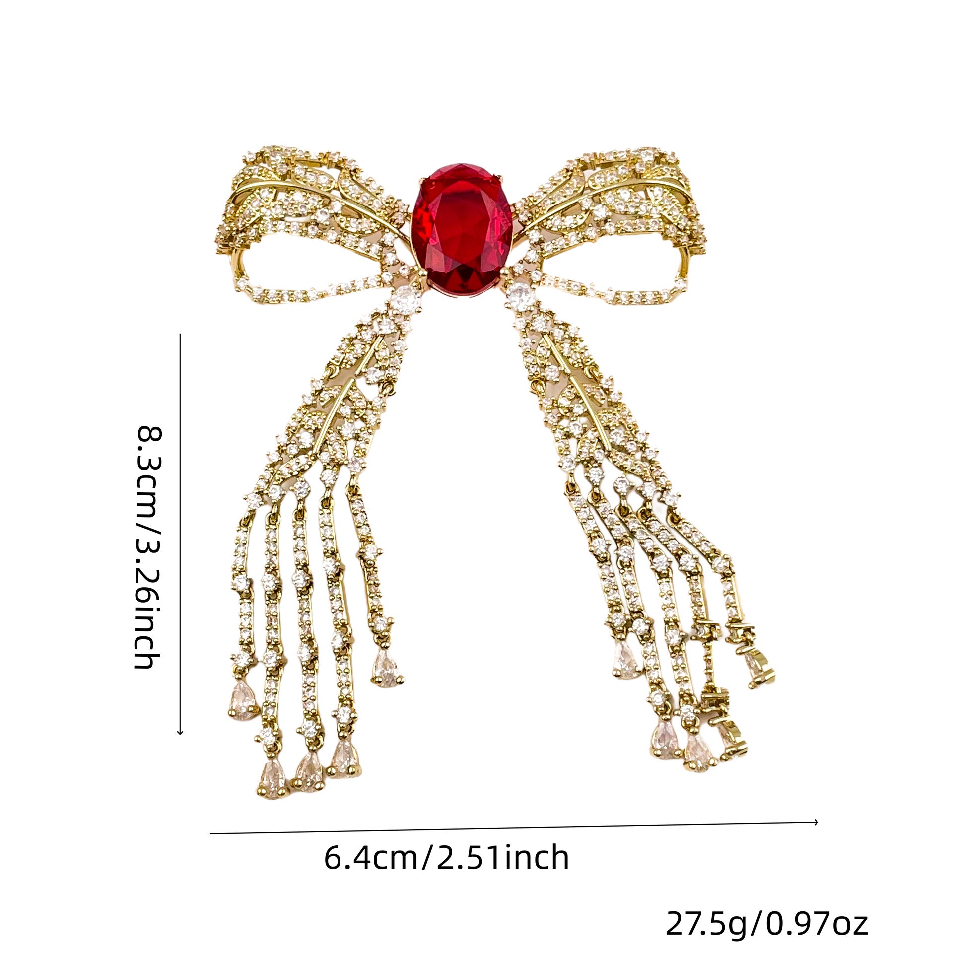 Copper Bow Tie Pin With Electroplated Finish Featuring May Birthstone Emerald