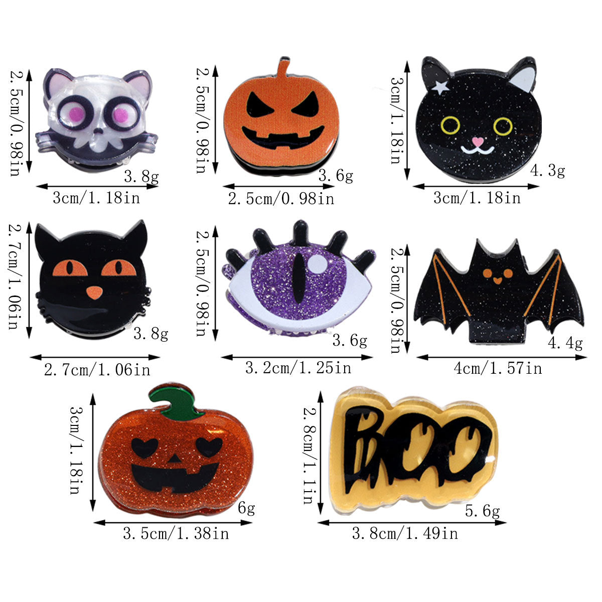 Cute Skull Hair Claws For Women, Plastic Hairpin Accessories Perfect For Summer And Halloween