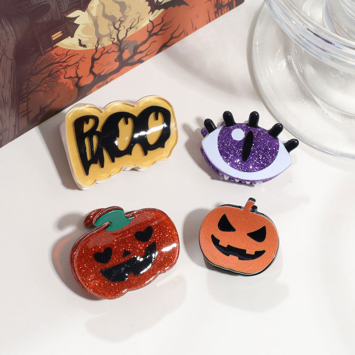 Cute Skull Hair Claws For Women, Plastic Hairpin Accessories Perfect For Summer And Halloween