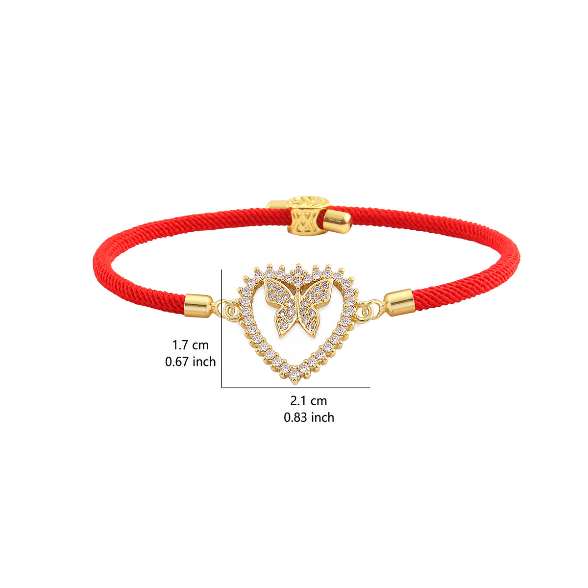 Elegant Heart Shape Braid Drawstring Bracelet For Women In White Nylon With Zircon Inlay On Cord String