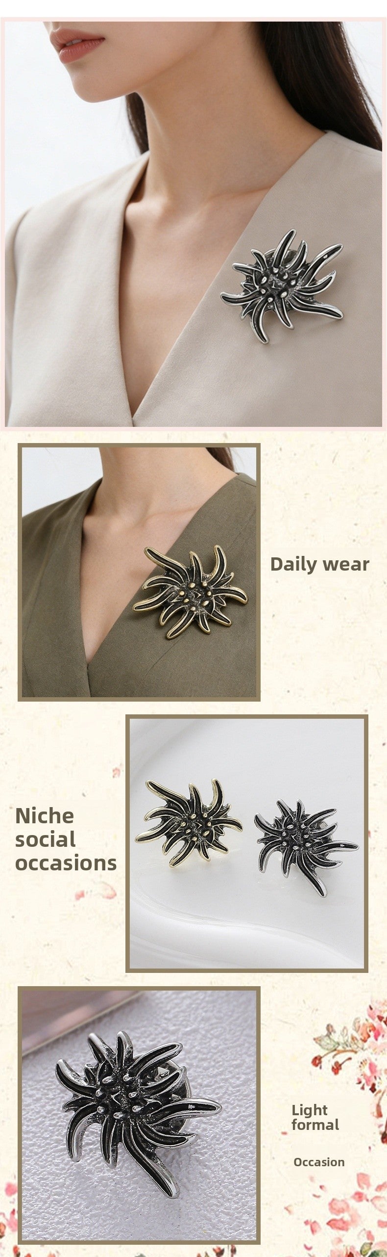 Flowers Pin Made Of Alloy Featuring Electroplated Craftsmanship, Perfect For Oktoberfest