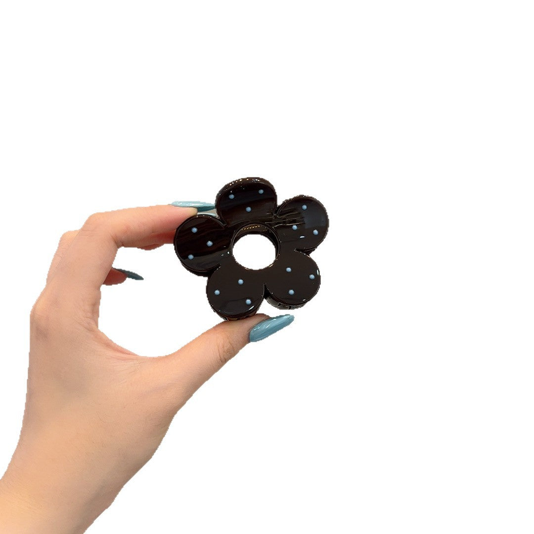 New Style Flowers Hair Claws For Women, Acrylic Hairpin In Coffer Color