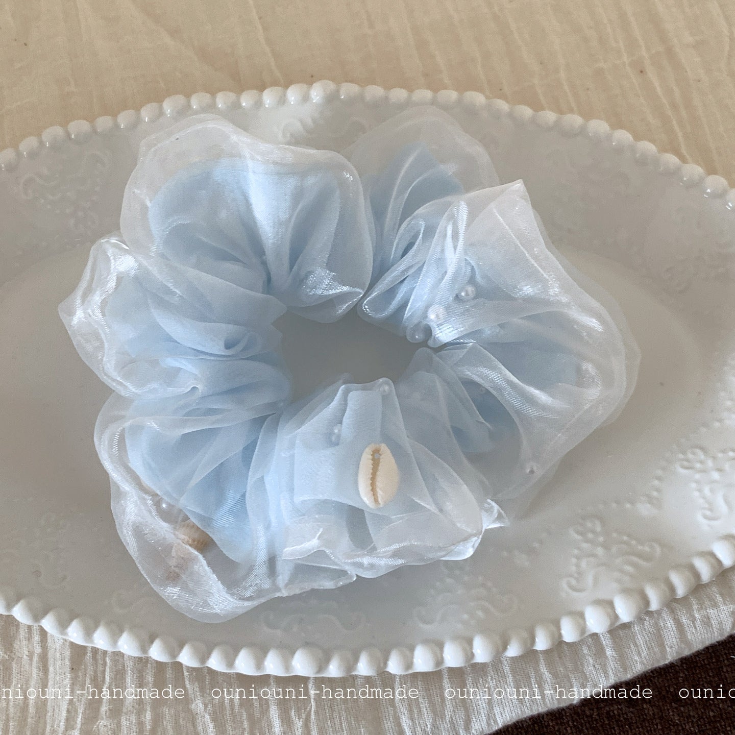 Pearl Marine Style Scrunchie Hair Accessory For Women Made Of Cloth, Perfect For  Spring And Summer