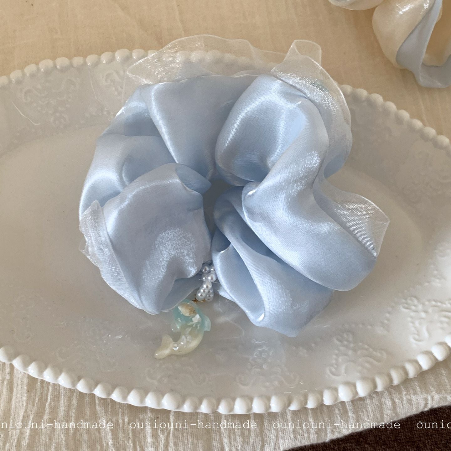 Pearl Marine Style Scrunchie Hair Accessory For Women Made Of Cloth, Perfect For  Spring And Summer