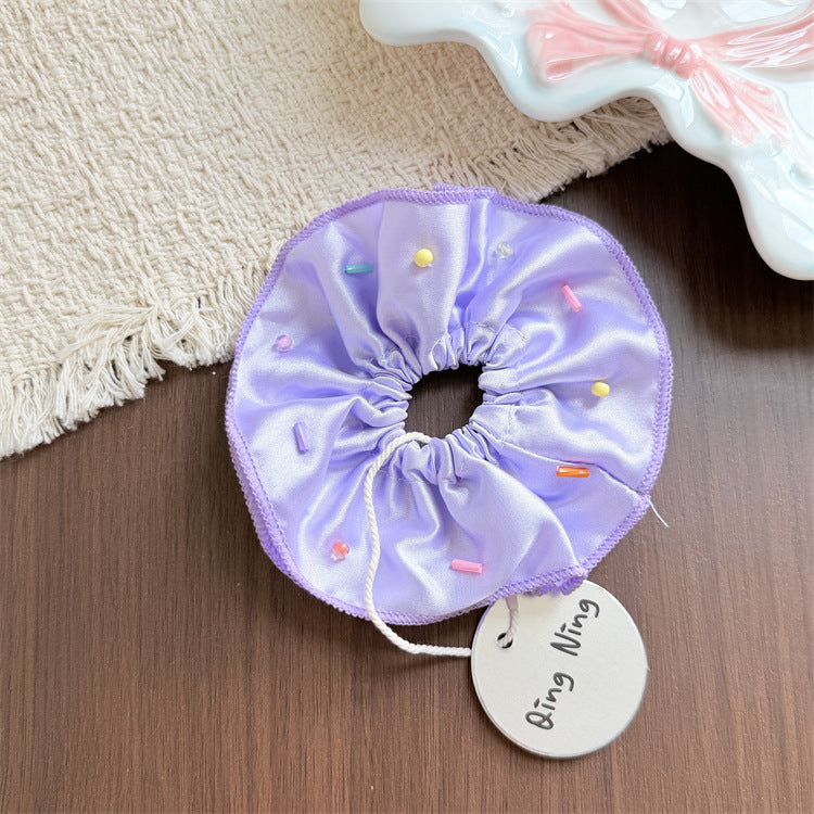 Round New Style Scrunchie Hair Accessory For Kids In Natural Pink Fabric