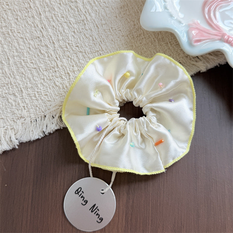 Round New Style Scrunchie Hair Accessory For Kids In Natural Pink Fabric