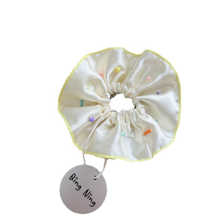 Round New Style Scrunchie Hair Accessory For Kids In Natural Pink Fabric