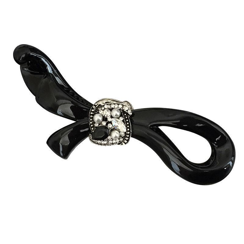 Commute Style Banana Clip Hairpin With Rhinestones For Elegant Hair Styling