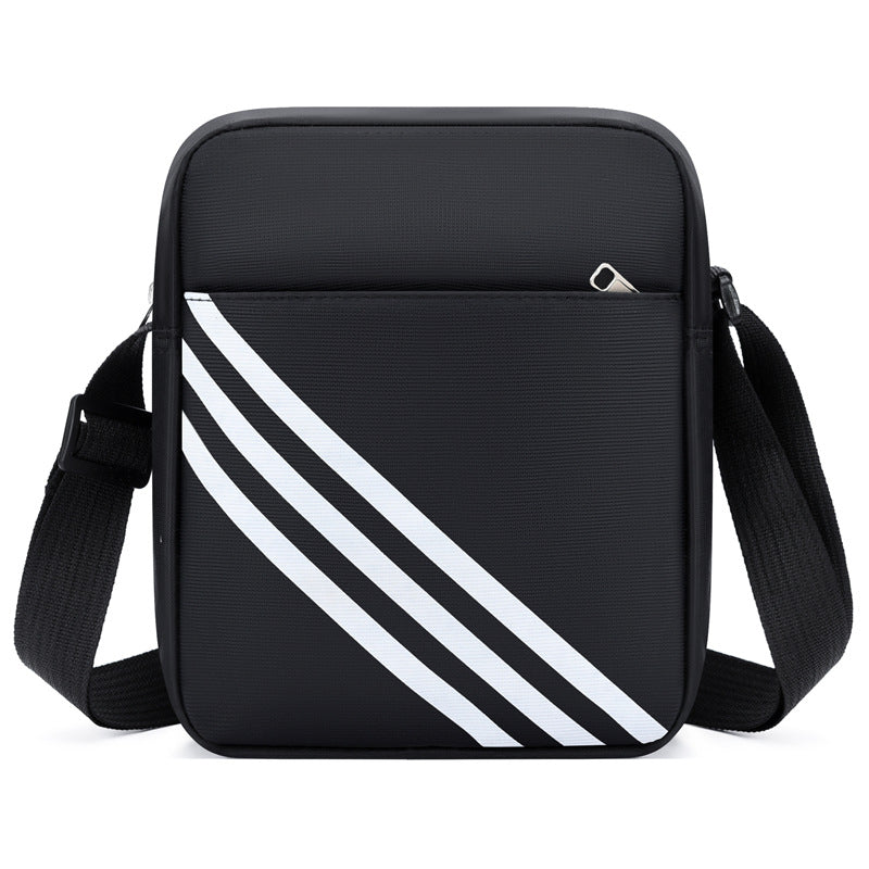 Men's Stripe Oxford Cloth Crossbody Bag With Water Resistant Feature