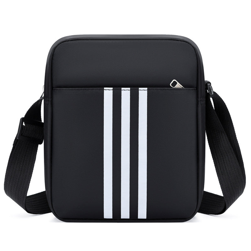 Men's Stripe Oxford Cloth Crossbody Bag With Water Resistant Feature