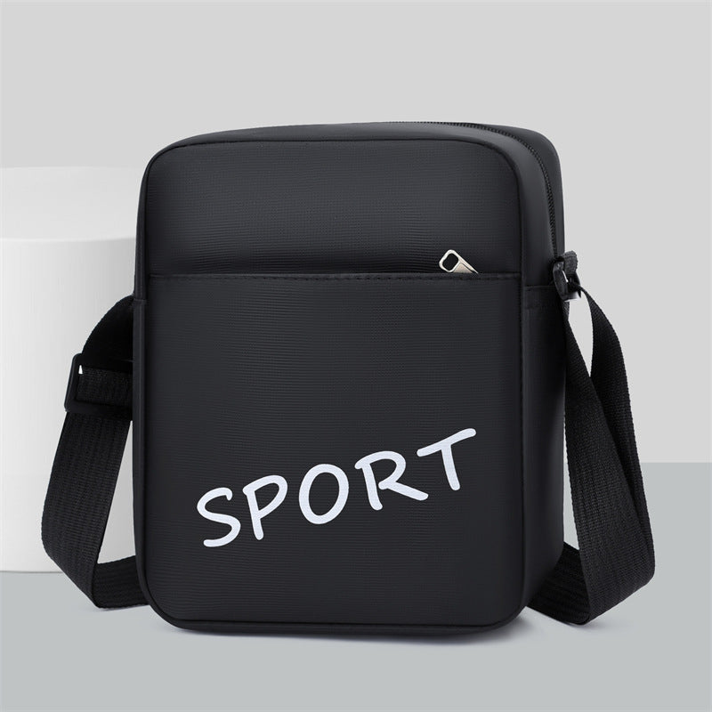 Men's Stripe Oxford Cloth Crossbody Bag With Water Resistant Feature