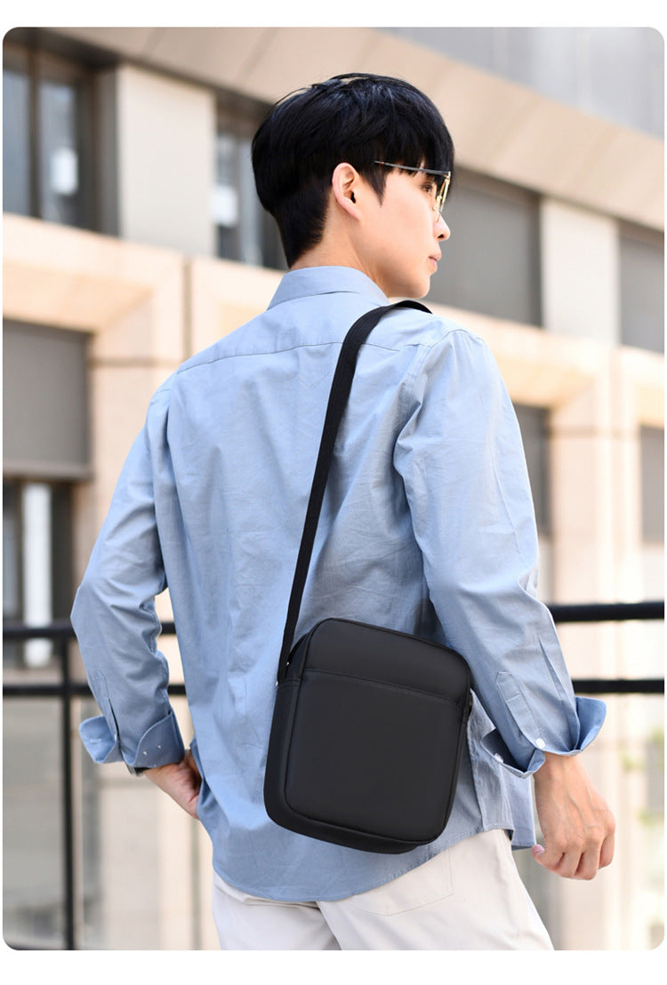 Men's Stripe Oxford Cloth Crossbody Bag With Water Resistant Feature
