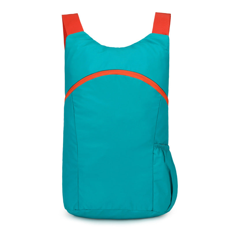 Color Block Hiking Backpack In Polyester With Sewing Thread, Lightweight And 11 Inch Size For  Spring And Summer