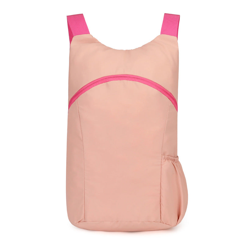Color Block Hiking Backpack In Polyester With Sewing Thread, Lightweight And 11 Inch Size For  Spring And Summer
