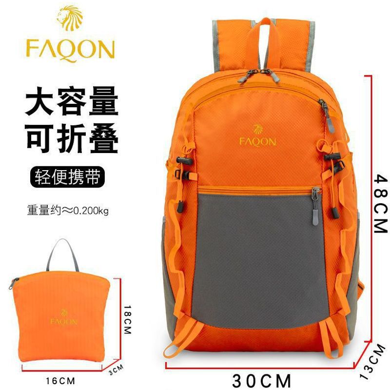 Color Block Hiking Backpack In Polyester With Sewing Thread Detail, Wear-Resistant Casual Backpack