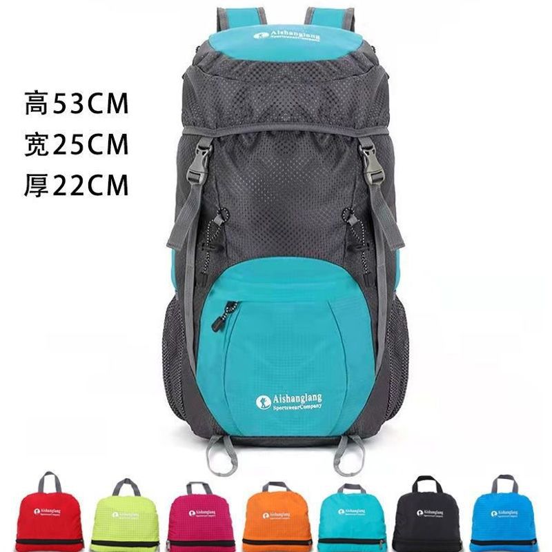 Color Block Hiking Backpack In Polyester With Sewing Thread Detail, Wear-Resistant Casual Backpack