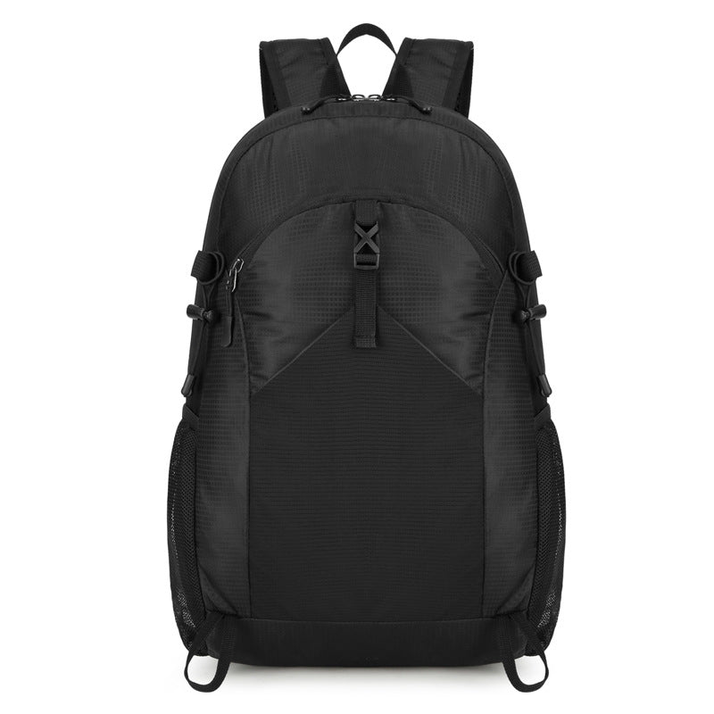 Solid Color Hiking Backpack In Durable Nylon Material, Wear-Resistant Design For Unisex Outdoor Adventures