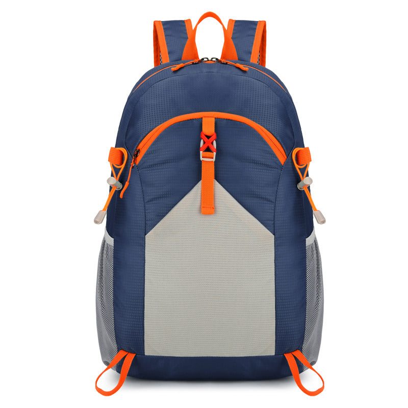 Solid Color Hiking Backpack In Durable Nylon Material, Wear-Resistant Design For Unisex Outdoor Adventures