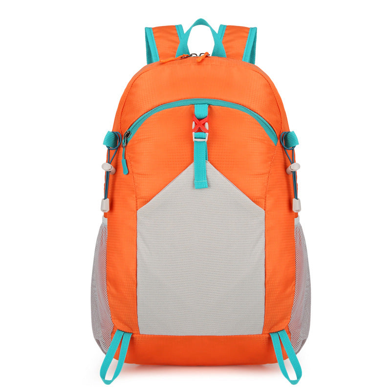 Solid Color Hiking Backpack In Durable Nylon Material, Wear-Resistant Design For Unisex Outdoor Adventures