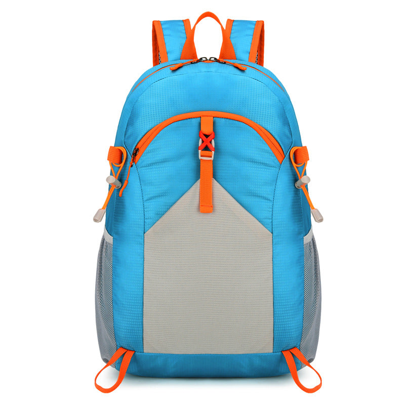 Solid Color Hiking Backpack In Durable Nylon Material, Wear-Resistant Design For Unisex Outdoor Adventures