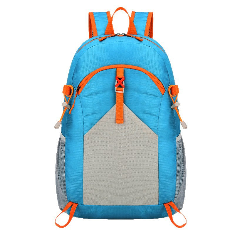 Solid Color Hiking Backpack In Durable Nylon Material, Wear-Resistant Design For Unisex Outdoor Adventures