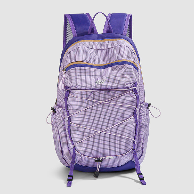 Color Block Lightweight Hiking Backpack In Oxford Cloth For Unisex, Ideal For Summer Outdoor Activities