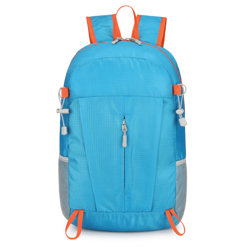 Solid Color Lightweight Hiking Backpack In Durable Nylon Material, Unisex Design For Outdoor Adventures