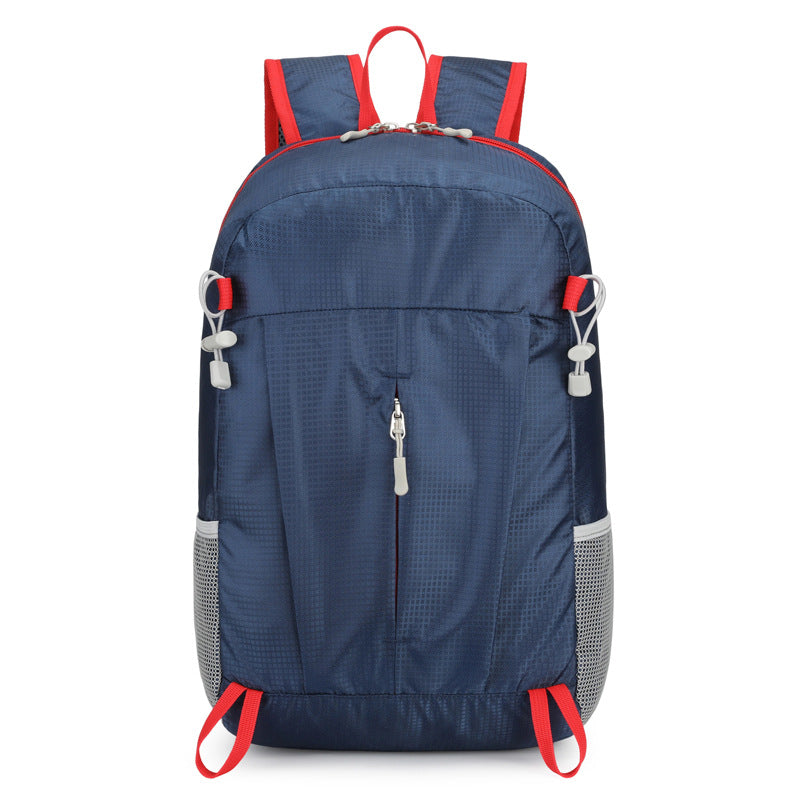 Solid Color Lightweight Hiking Backpack In Durable Nylon Material, Unisex Design For Outdoor Adventures