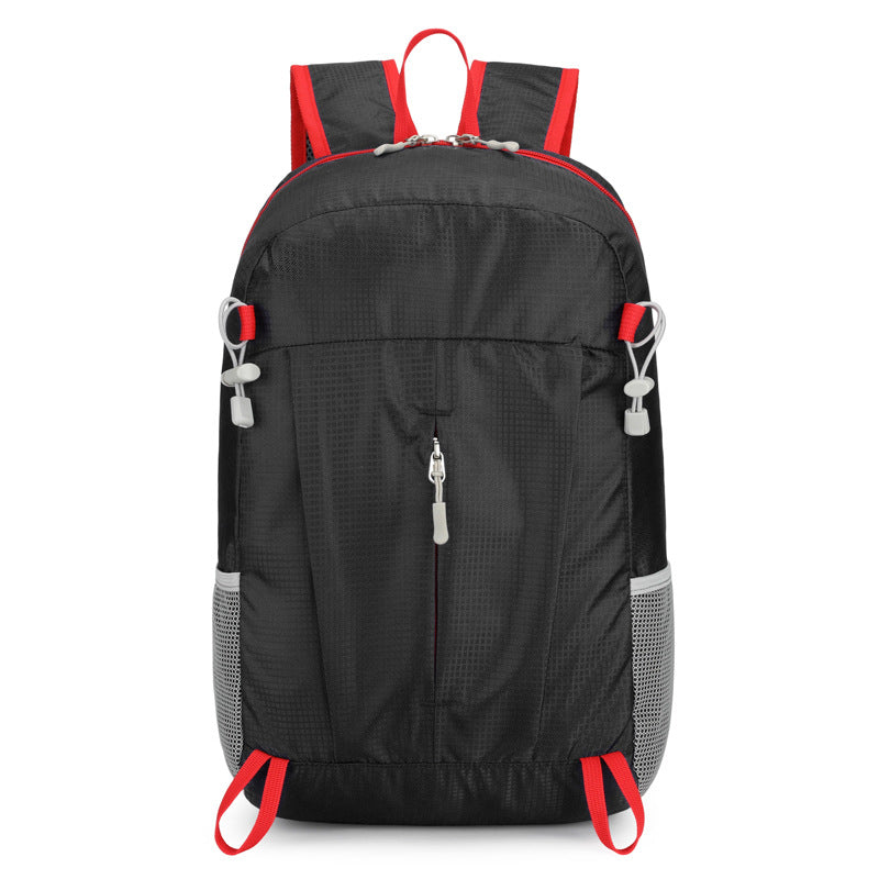 Solid Color Lightweight Hiking Backpack In Durable Nylon Material, Unisex Design For Outdoor Adventures