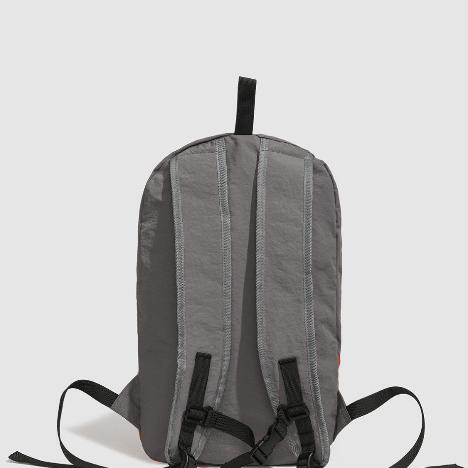 Color Block Nylon School Backpack With Sewing Thread Detail, Outdoor Casual Backpack For  Spring And Summer