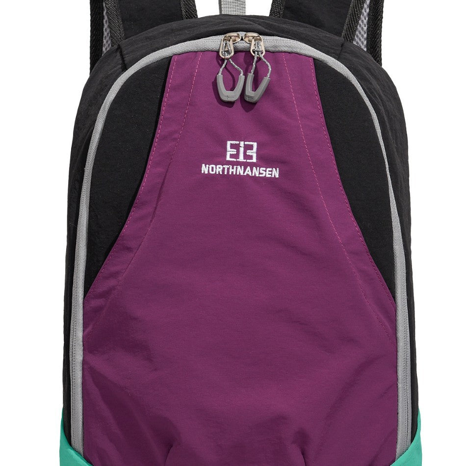 Color Block Nylon School Backpack With Sewing Thread Detail, Outdoor Casual Backpack For  Spring And Summer