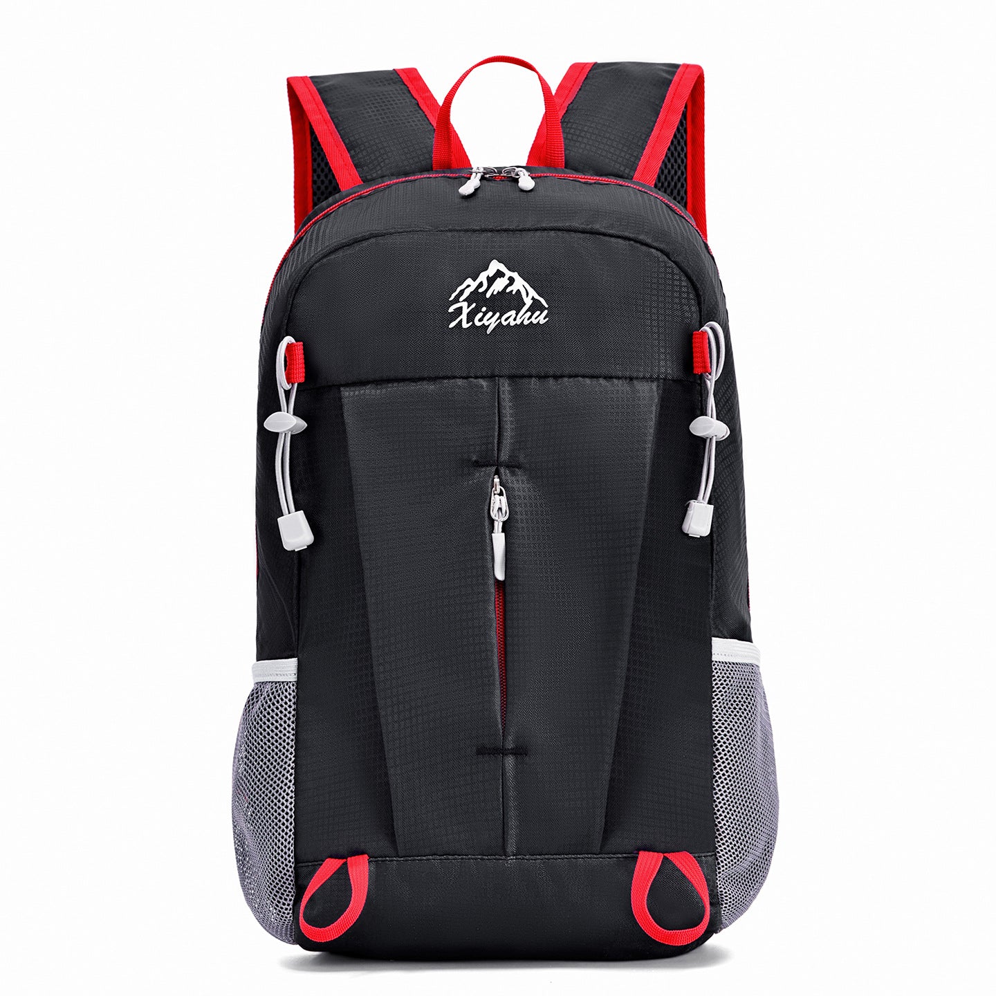 Solid Color Hiking Backpack In Water Repellent Nylon, Unisex Design For Spring Outdoor Activities