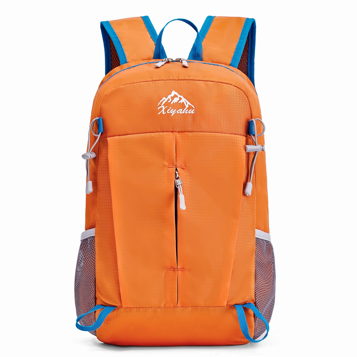 Solid Color Hiking Backpack In Water Repellent Nylon, Unisex Design For Spring Outdoor Activities