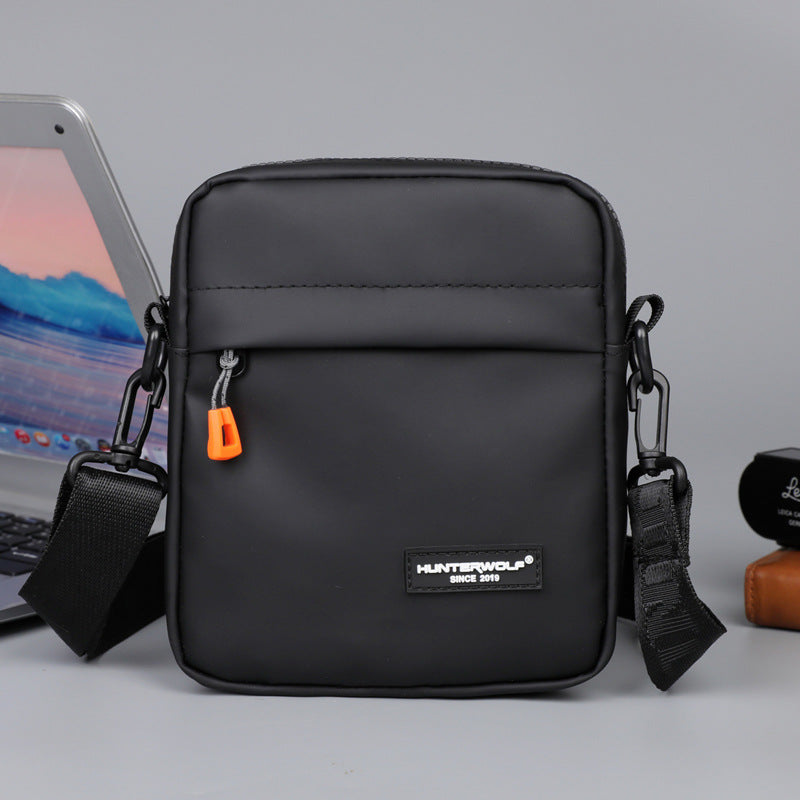 Men's Solid Color PU Leather Crossbody Bag With Ornament And Sling Strap, Perfect For Autumn