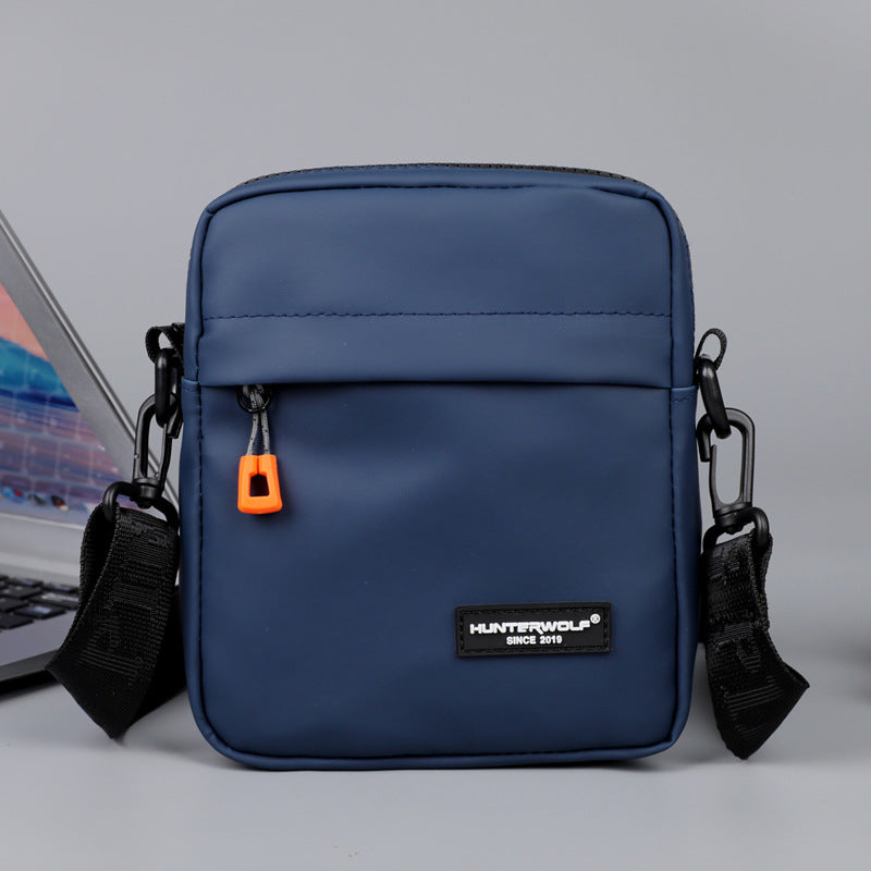 Men's Solid Color PU Leather Crossbody Bag With Ornament And Sling Strap, Perfect For Autumn