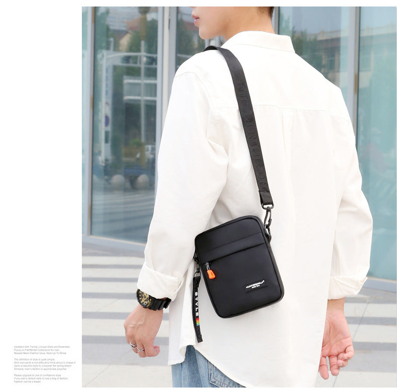 Men's Solid Color PU Leather Crossbody Bag With Ornament And Sling Strap, Perfect For Autumn